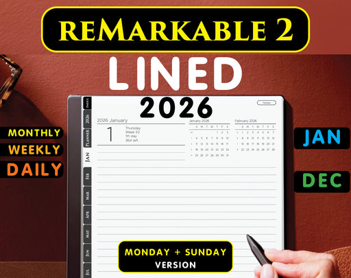 reMarkable 2 Simple Lined Notebook PDF – Minimal Digital Notebook
