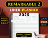 2025 Lined Daily Planner for reMarkable 2 | Best Digital Journal