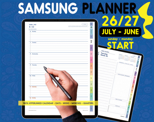 2026 2027 Samsung Notes&nbsp;Digital Planner Template – Fully Hyperlinked &amp; S Pen Ready! Mid Year Planner