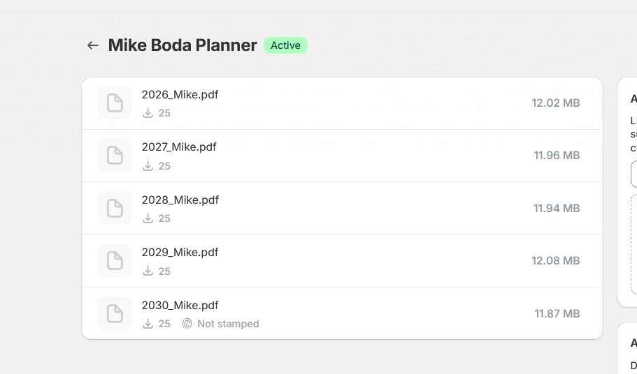 Mike Boda Planner