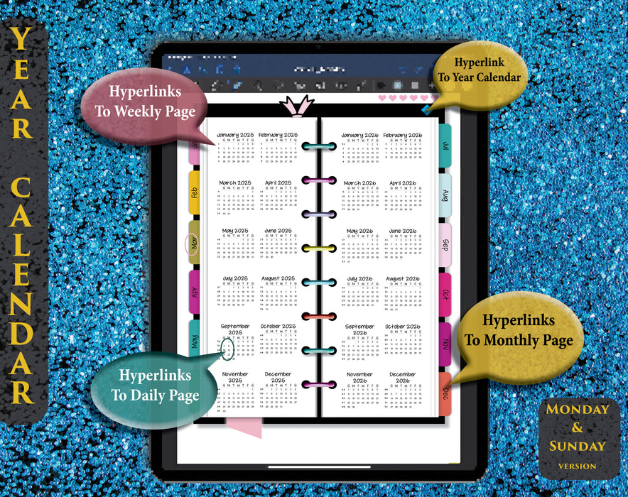 digital 2025 year calendar planner