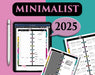 Digital Simple Vertical Planner | Minimalist 2025 year calendar