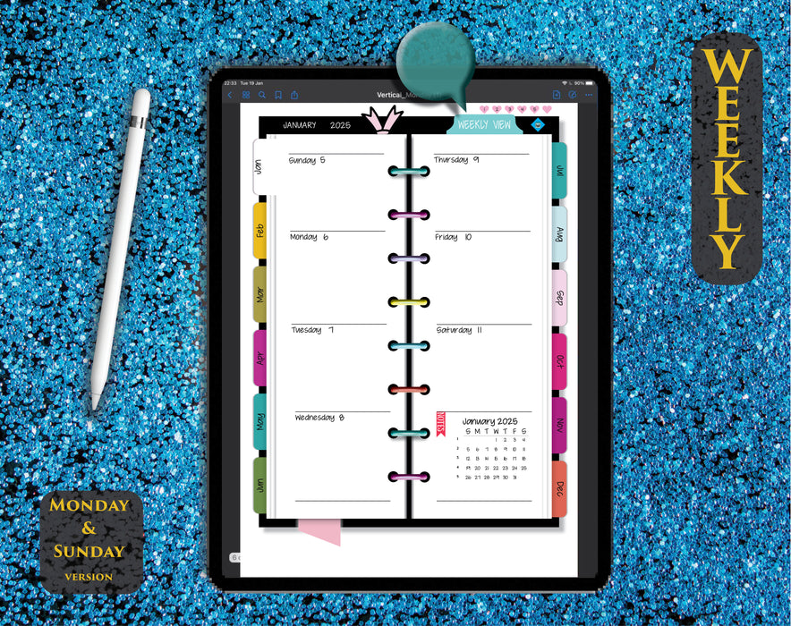 digital weekly simple planner for 2025
