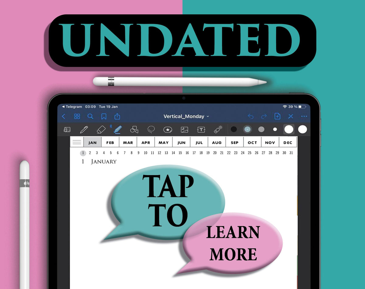 Undated Digital Bullet Journal | GoodNotes, Notability, iPad Ready ...