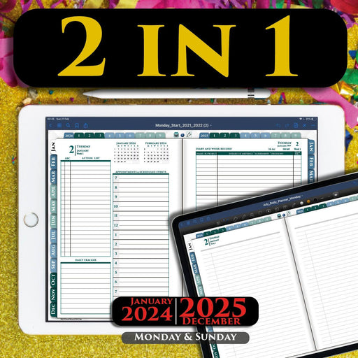 Digital Daily Planner With Day Notes Pages for 2024 - 2025