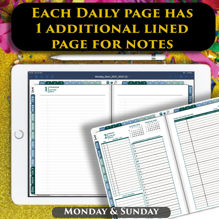 All In One Digital Daily Planner 2026 2027: iPad Day Notes GoodNotes Organizer