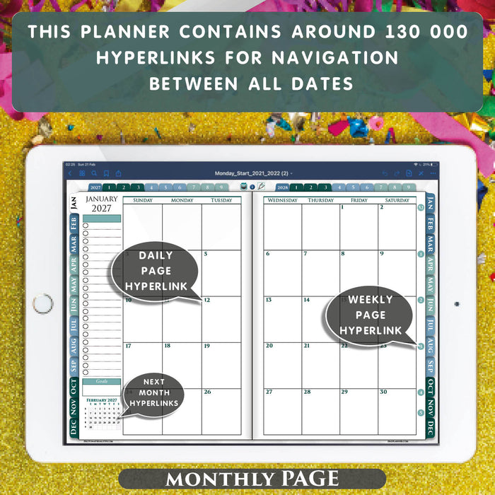 2027 2028 Franklin Digital Planner download | adhd daily digital planner