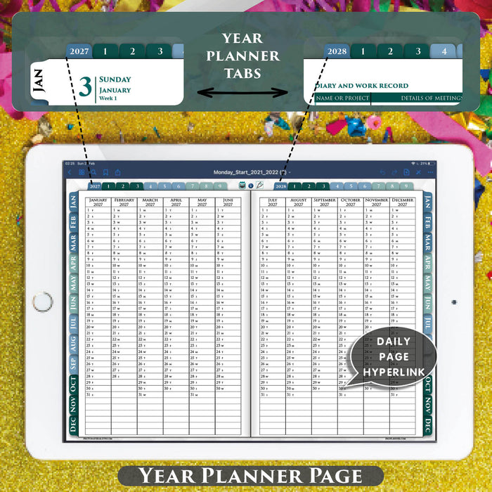 2027 2028 Franklin Digital Planner download | adhd daily digital planner