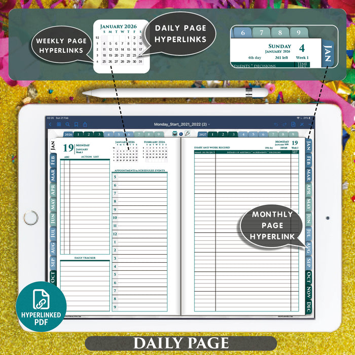2026 2027 Franklin Digital Planner download | adhd digital planner daily