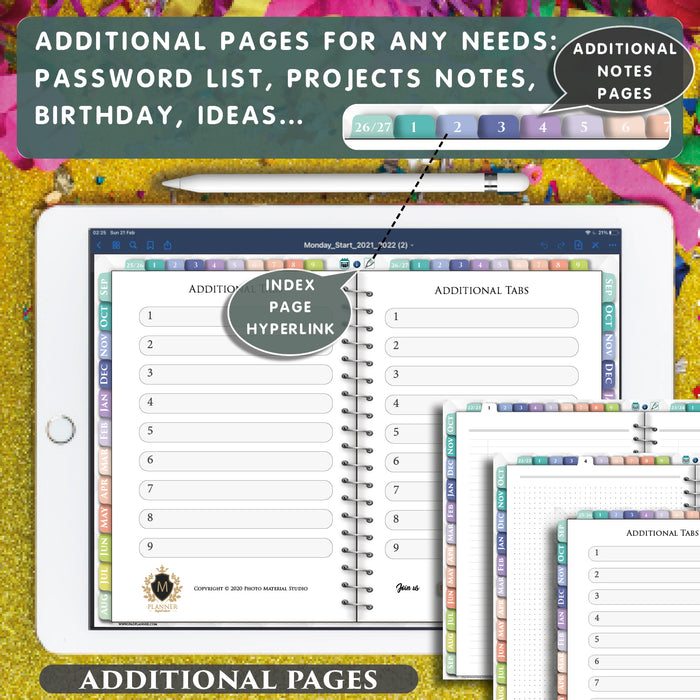 Digital Happy Weekly Planner and Monthly Planner for 2025 2026