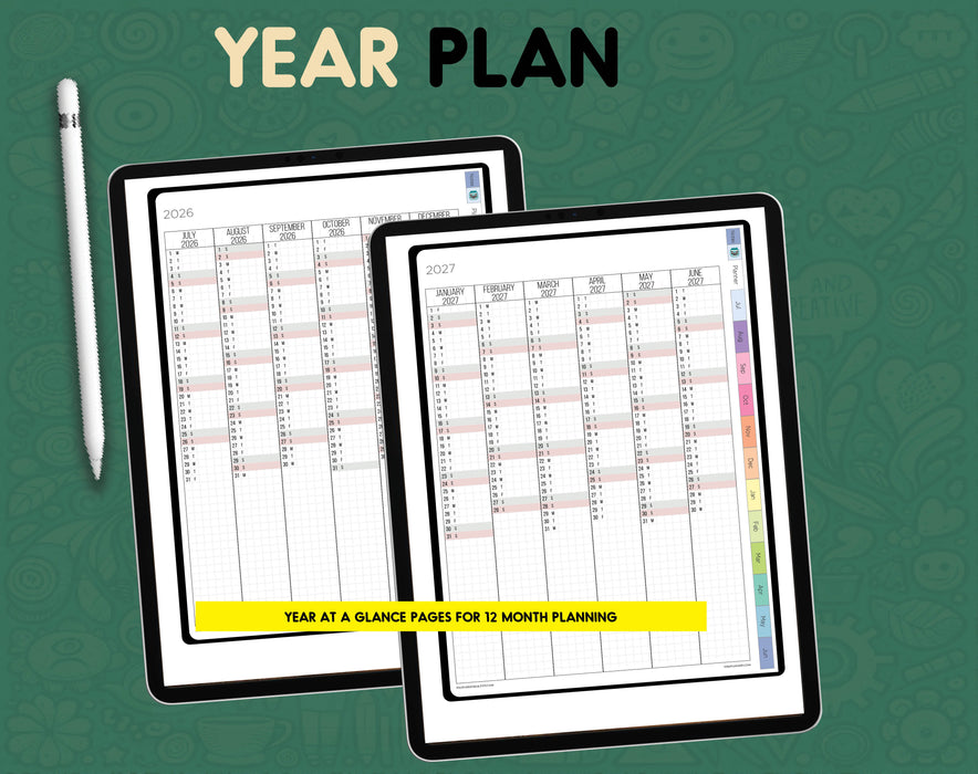 26-27 Vertical Digital Hobonichi Techo Planner | PDF Download