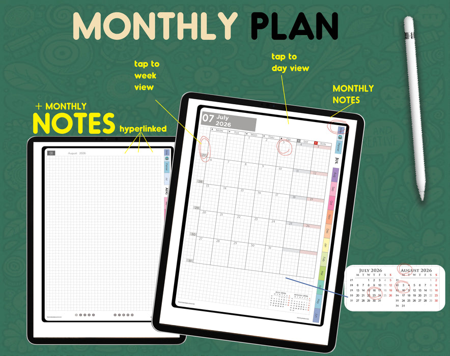26-27 Vertical Digital Hobonichi Techo Planner | PDF Download