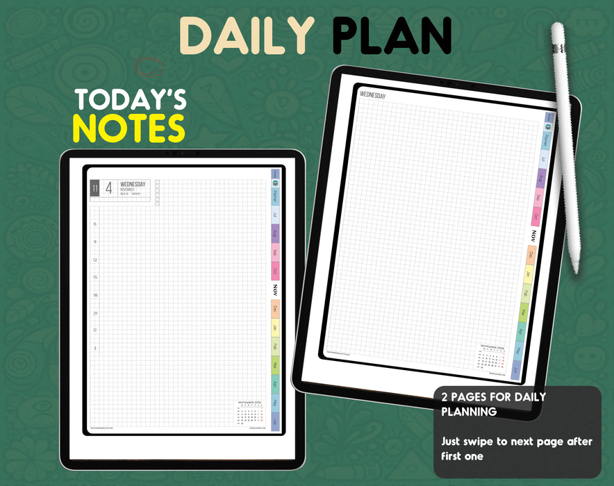 26-27 Vertical Digital Hobonichi Techo Planner | PDF Download
