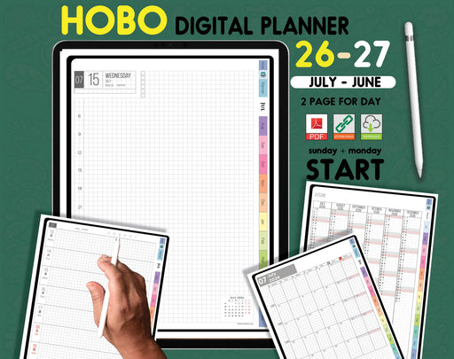 26-27 Vertical Digital Hobonichi Techo Planner | PDF Download