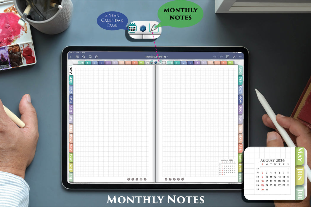 Digital Rainbow Hobonichi Techo Daily Weekly Planner for 2026 2027 2028