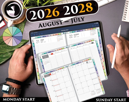 Digital Rainbow Hobonichi Techo Daily Weekly Planner for GoodNotes & Notability 2026 2027