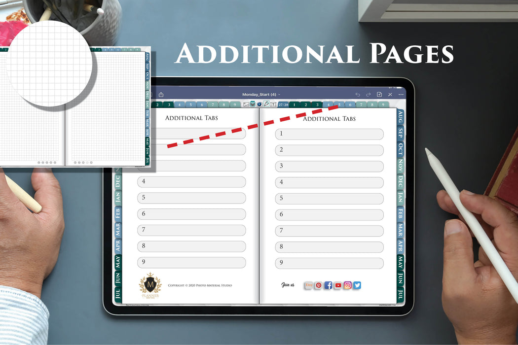 Grid Pages Digital Planner for ADHD – Simple Hobonichi Style PDF for 2026–2027