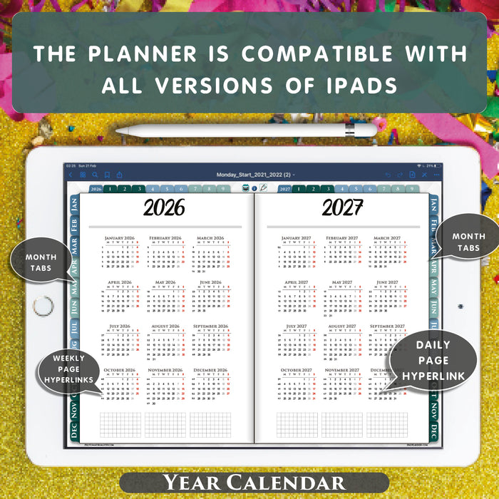 2026 2027 iPad Hobonichi Cousin Planner for handwriting digital planning