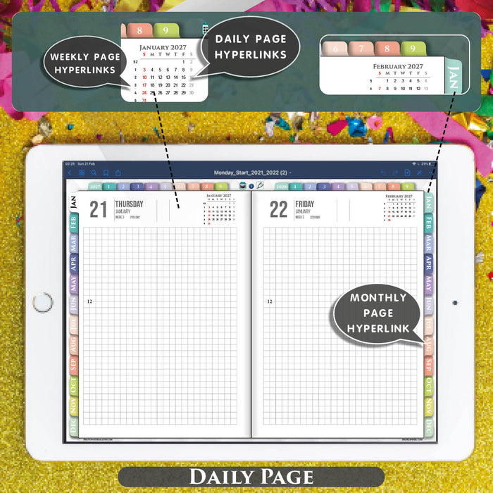 Digital Rainbow Hobonichi Techo Daily Weekly Planner for 2027 2028