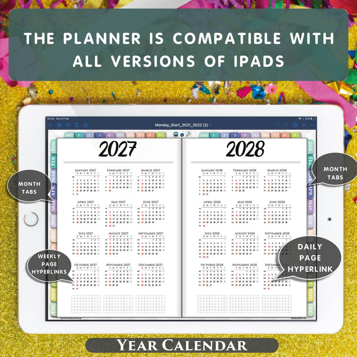Digital Rainbow Hobonichi Techo Daily Weekly Planner for 2027 2028
