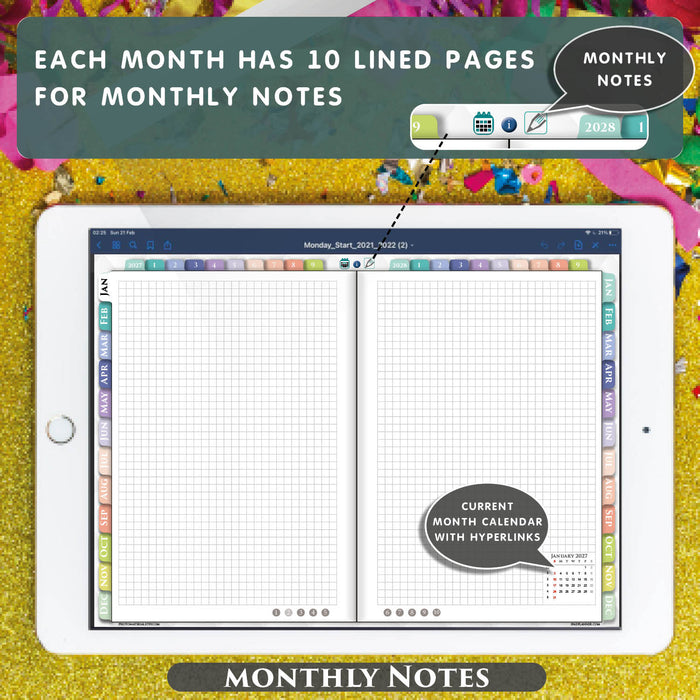 Digital Rainbow Hobonichi Techo Daily Weekly Planner for 2027 2028