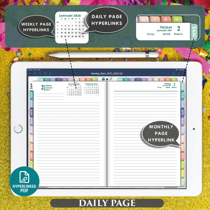 Simple Lined Digital Planner 2026–2027 | Daily Writing Journal & Planner for iPad