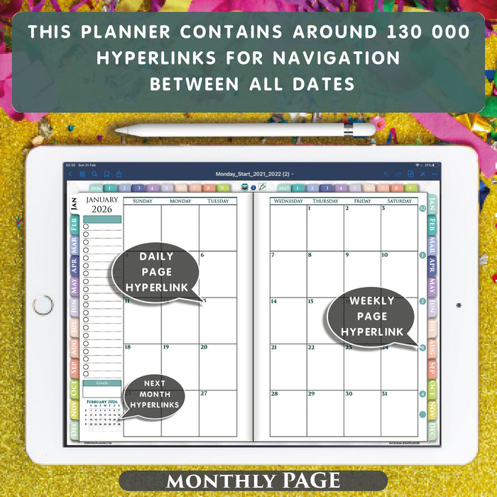 Simple Lined Digital Planner 2026–2027 | Daily Writing Journal & Planner for iPad