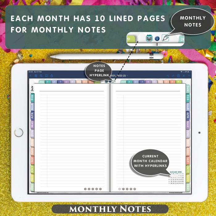 Simple Lined Digital Planner 2026–2027 | Daily Writing Journal & Planner for iPad