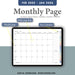 monthly page of digital marketing planner