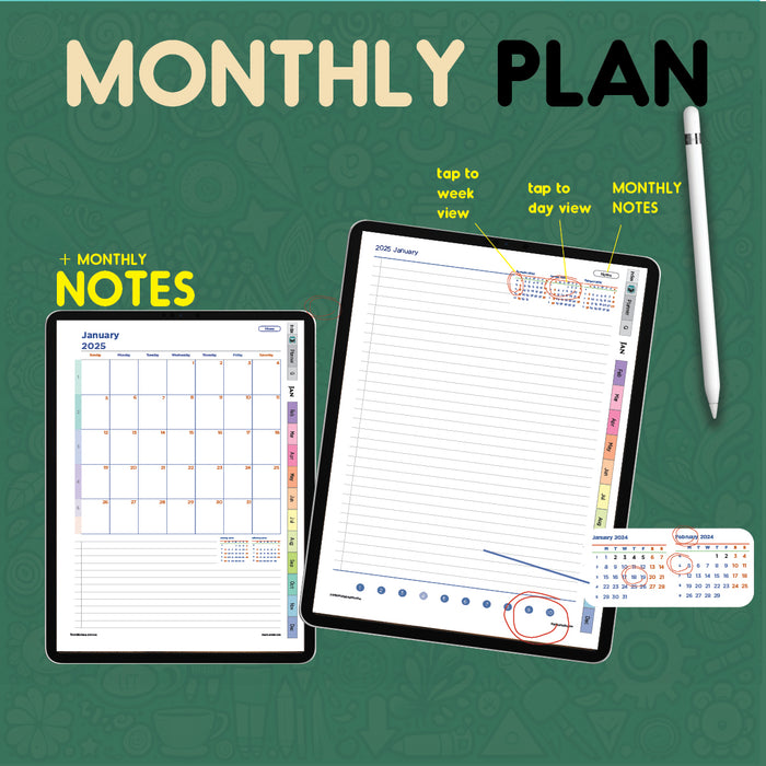 digital project monthly planner