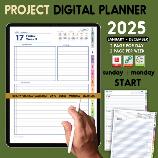 Digital Project Business Planner PDF | Task Manager for GoodNotes & iPad