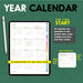 year calendar in digital project planner