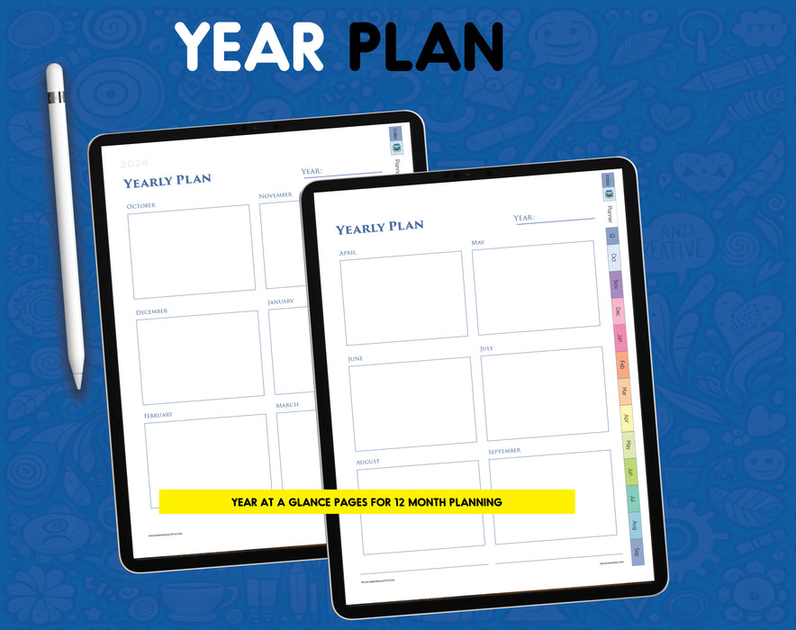 2025-2026 Digital Samsung Notes Planner Template for Android tablet