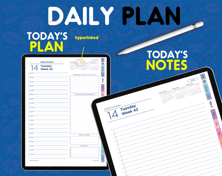 2025-2026 Digital Samsung Notes Planner Template for Android tablet