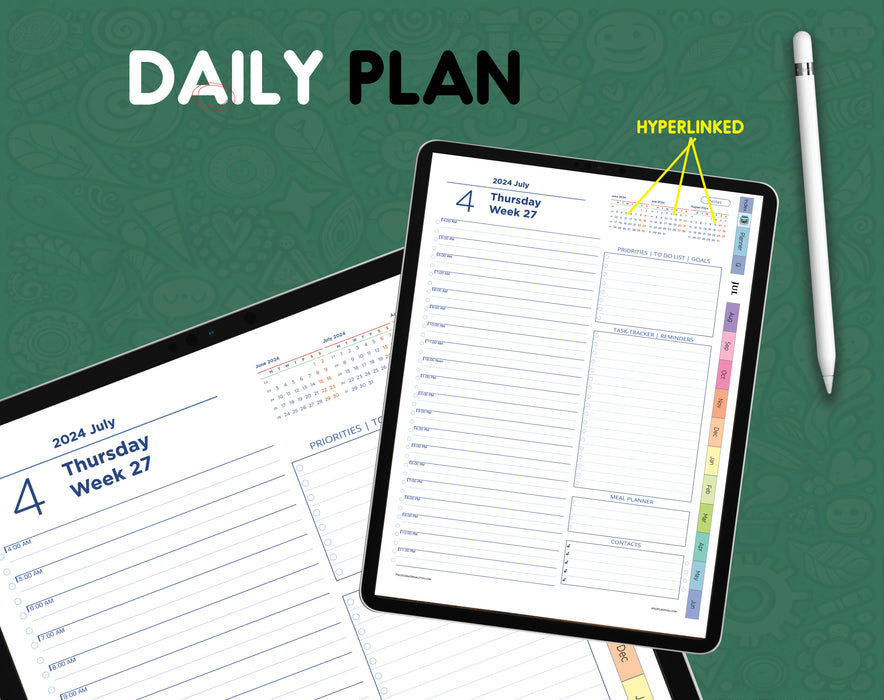 247 Hour Hourly Planner | Digital Daily Bundle | Notebook Edition