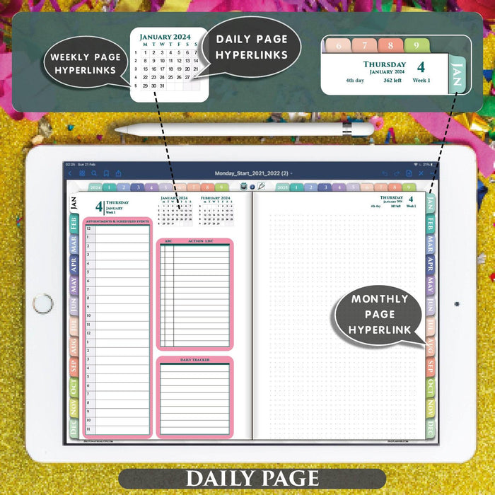 2024 Digital 2 Page Per Day Planner