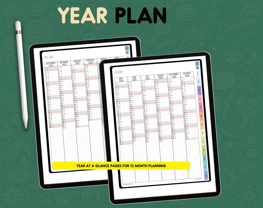25-26 Vertical Digital Hobonichi Planner | PDF Download