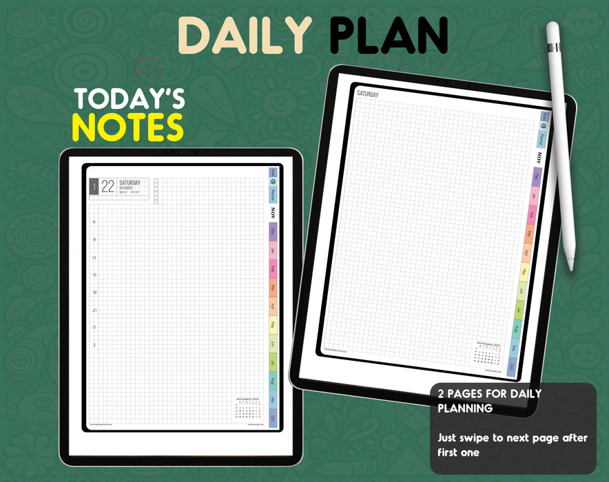 25-26 Vertical Digital Hobonichi Planner | PDF Download