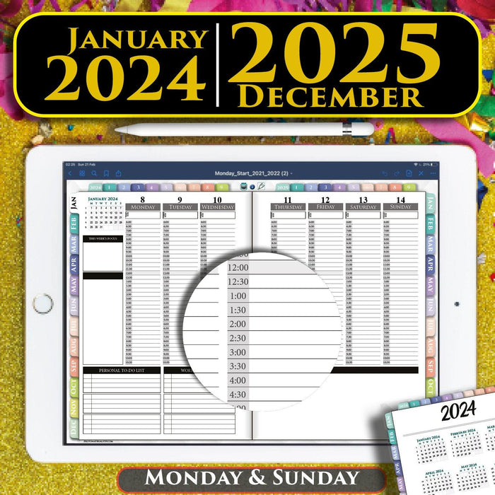 2024 2025 Digital Passion planner | Weekly Plan PDF paperless template