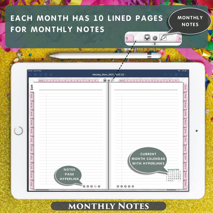 2024-2025 Chic Pink Digital Weekly Planner | iPad & GoodNotes Friendly | Stylish Organizing Solution