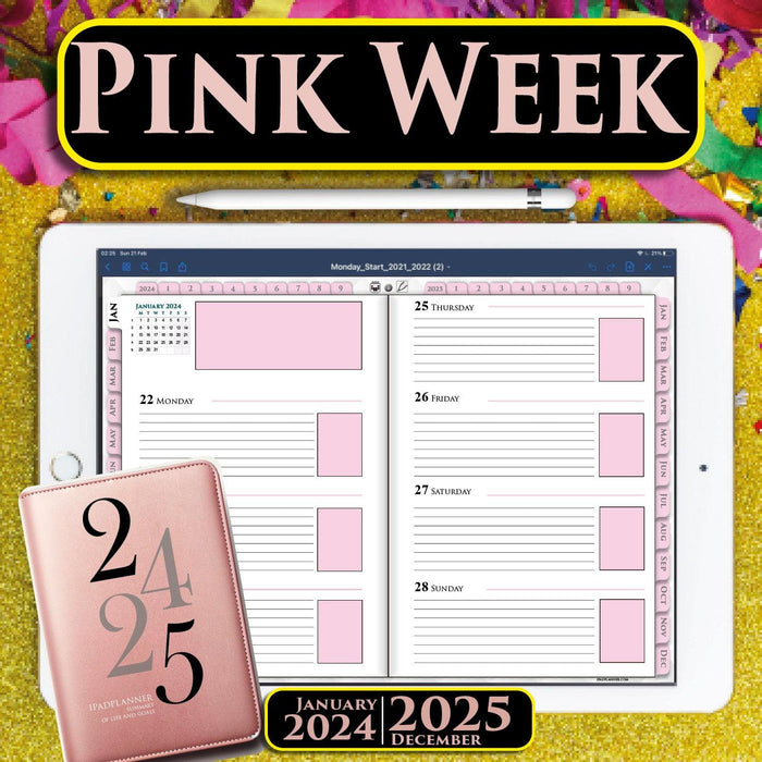 Pink Digital Weekly Planner 2024 2025