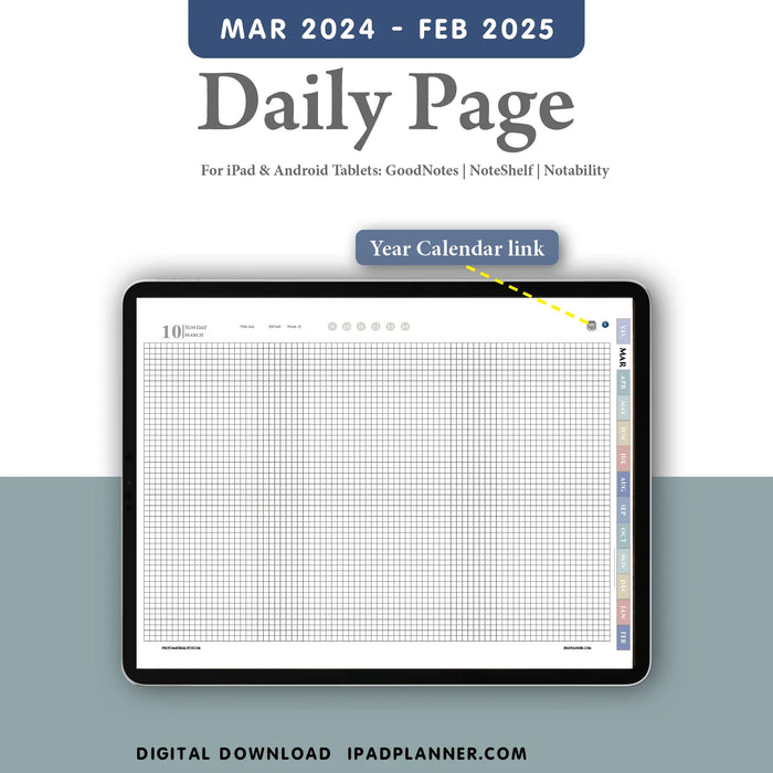 dated daily grid paper digital notebook