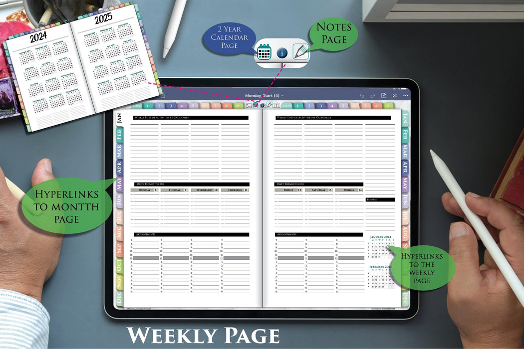 digital weekly planner pad for goodnotes and notability