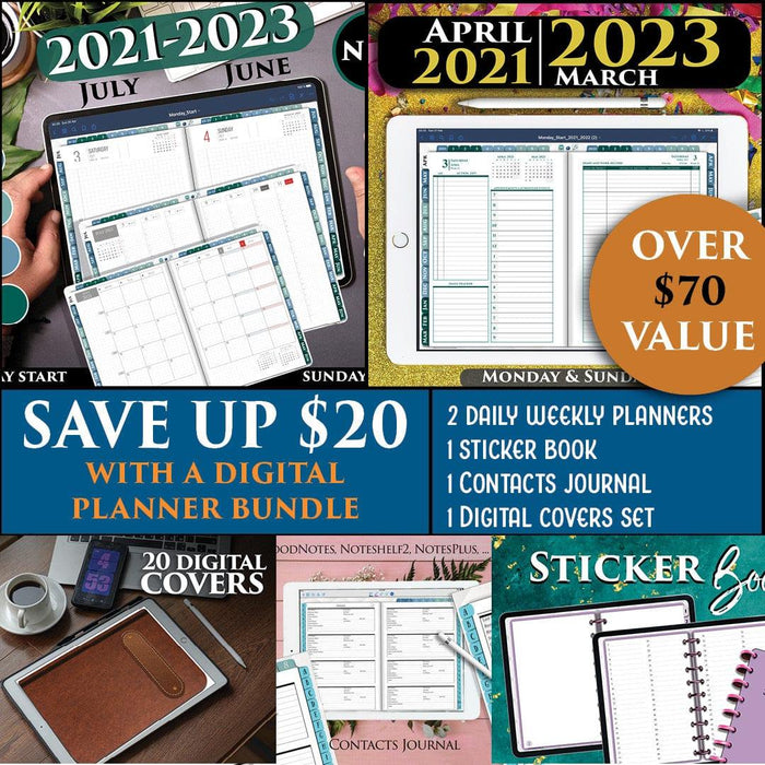 2 digital planners bundle for goodnotes