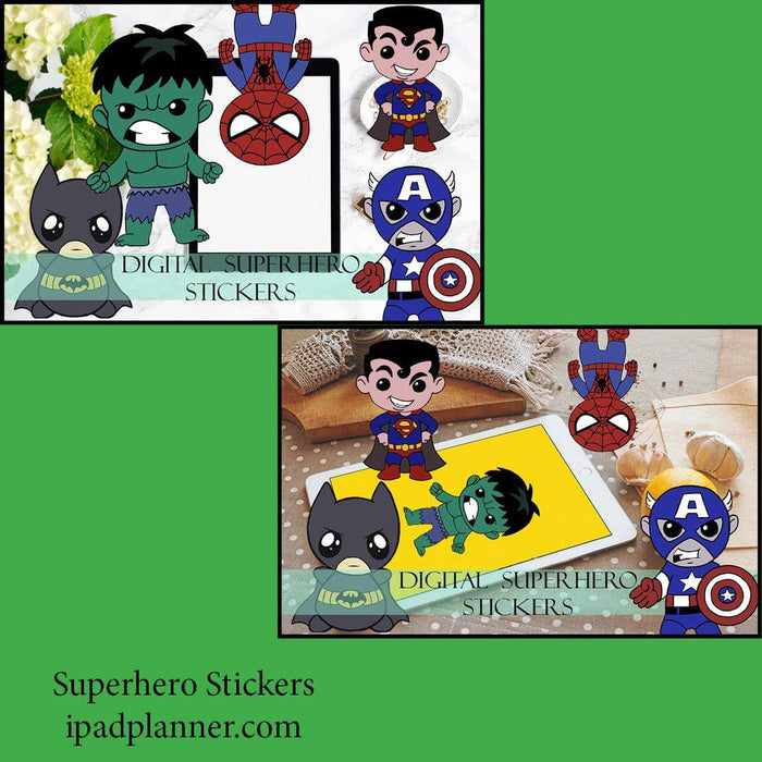 super hero digital stickers