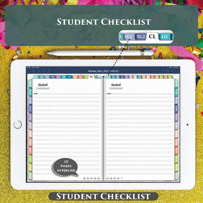 student checklist page template for digital lesson planner