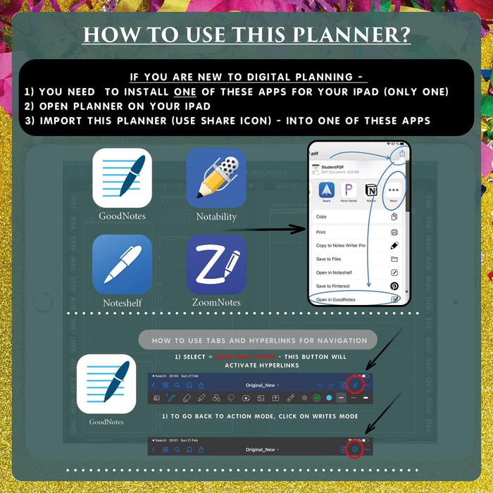 how to use digital black planner for ipad