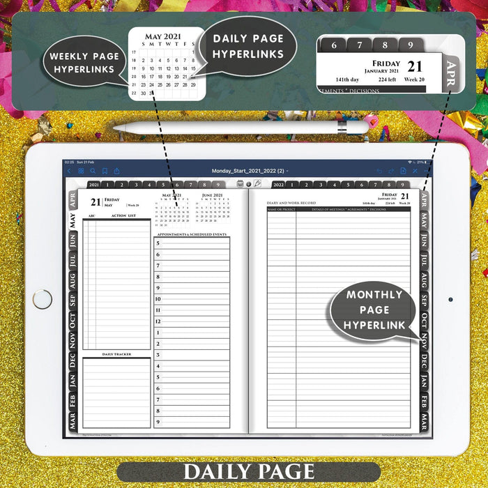 ipad daily gray planner